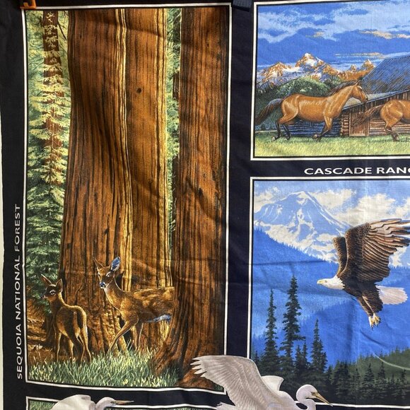 America the Beautiful Wildlife Wall hanging Quilted Country Core Cottage Core - Picture 5 of 6